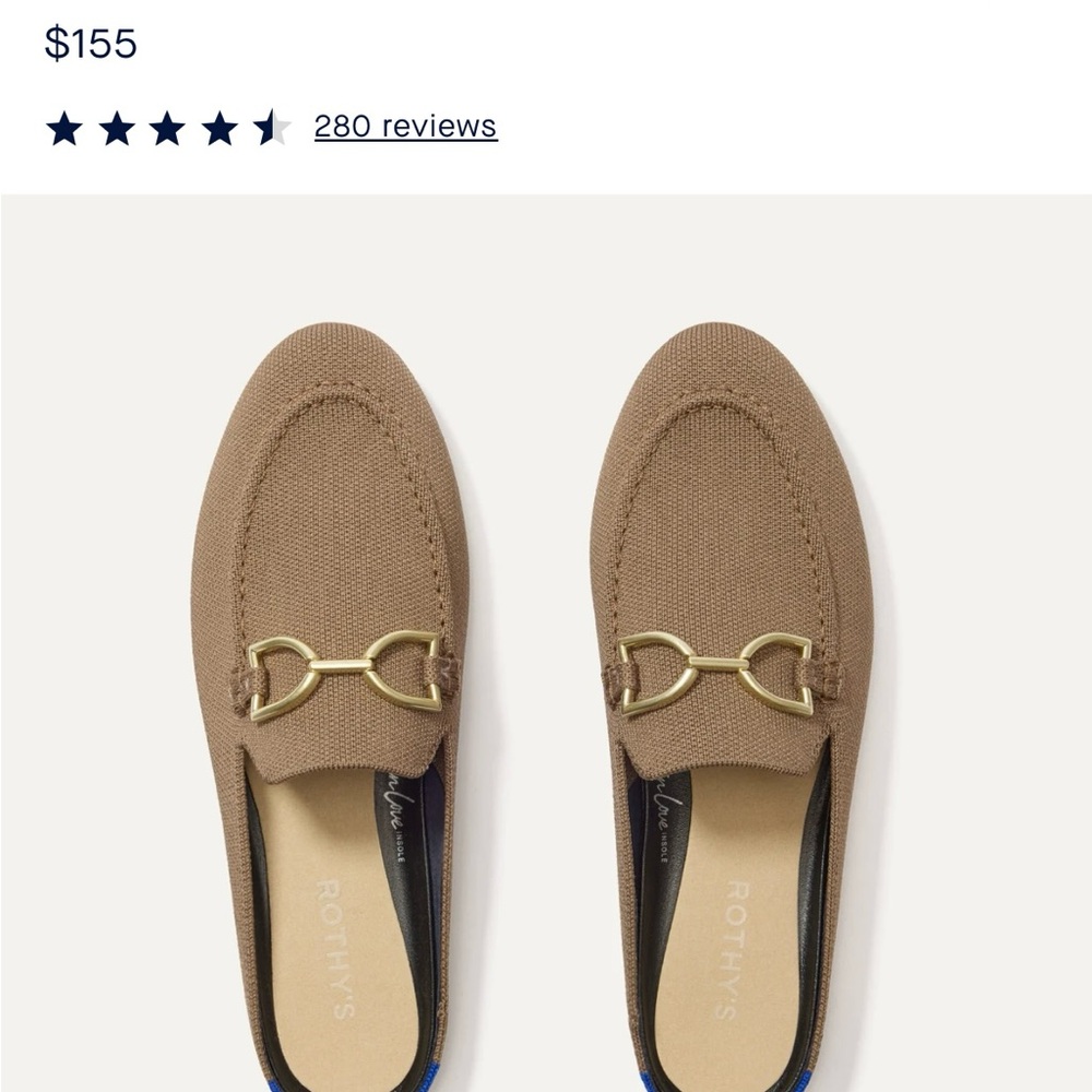 Rothy's Brown Loafers with Gold Detail